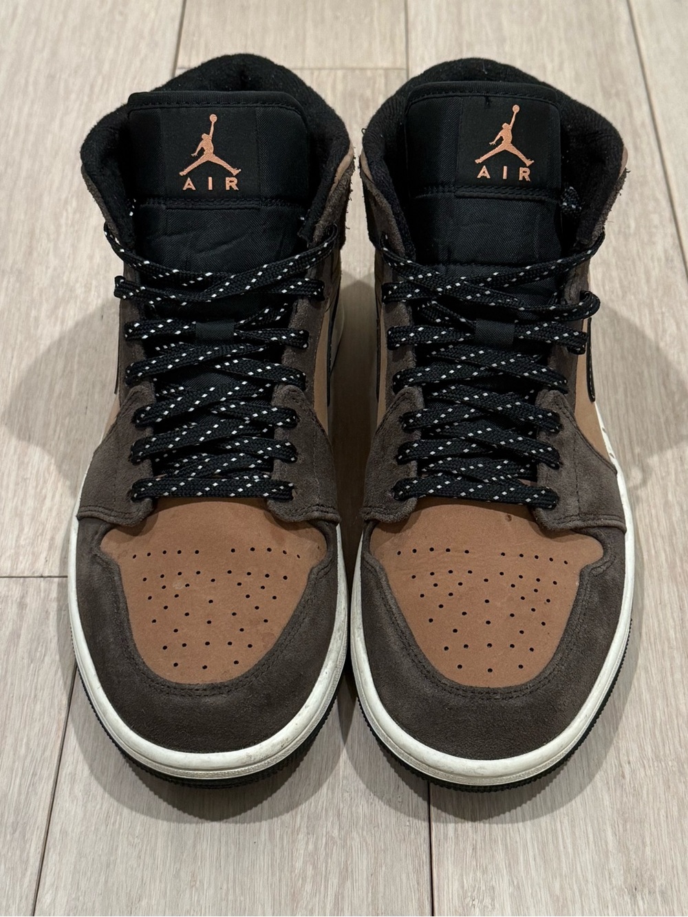 Nike Air Jordan Men’s High-Top Sneakers in Brown and Black